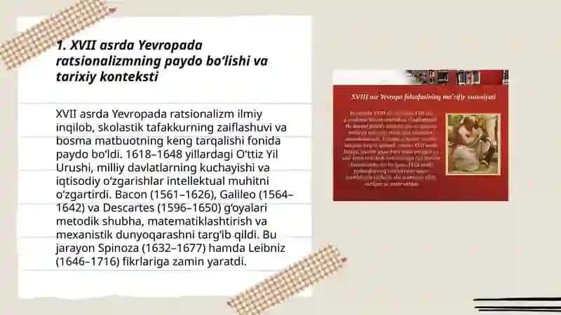 XVII asrda Yevropada ratsionalizm 3