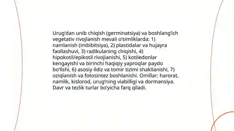 Mevali oʻsimliklarda vegetativ fenofazalar 3