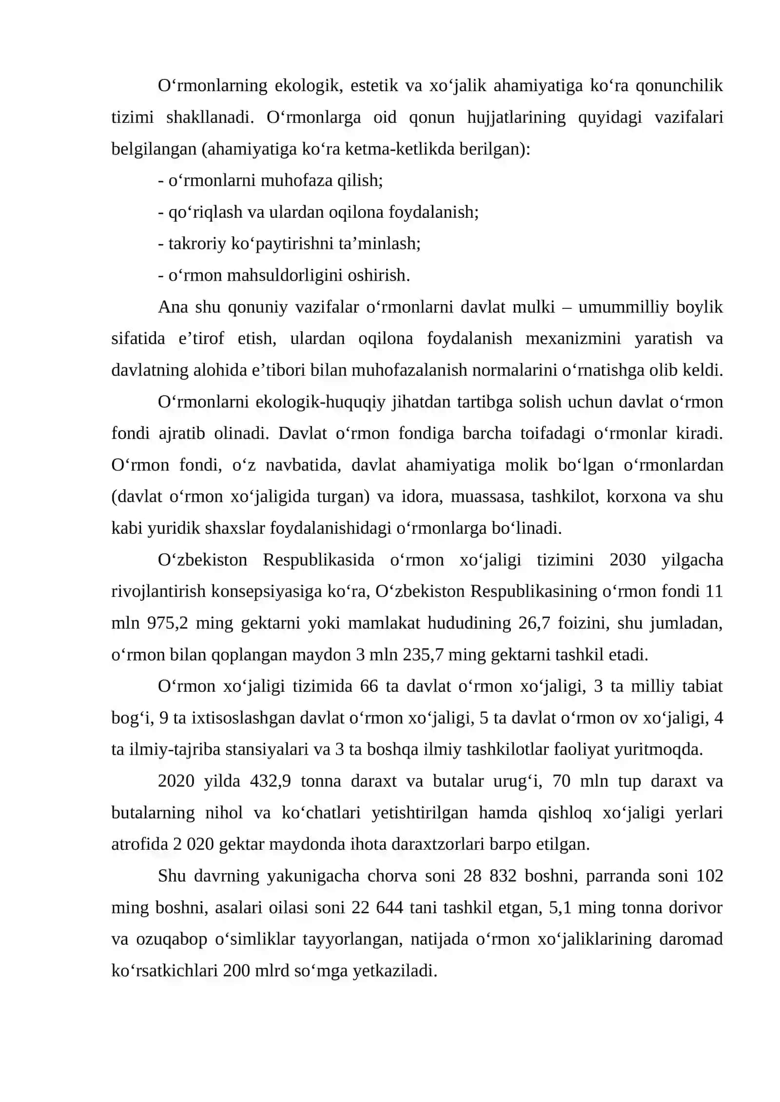 O‘rmon – ekologiya huquqining alohida obyekti sifatida 3