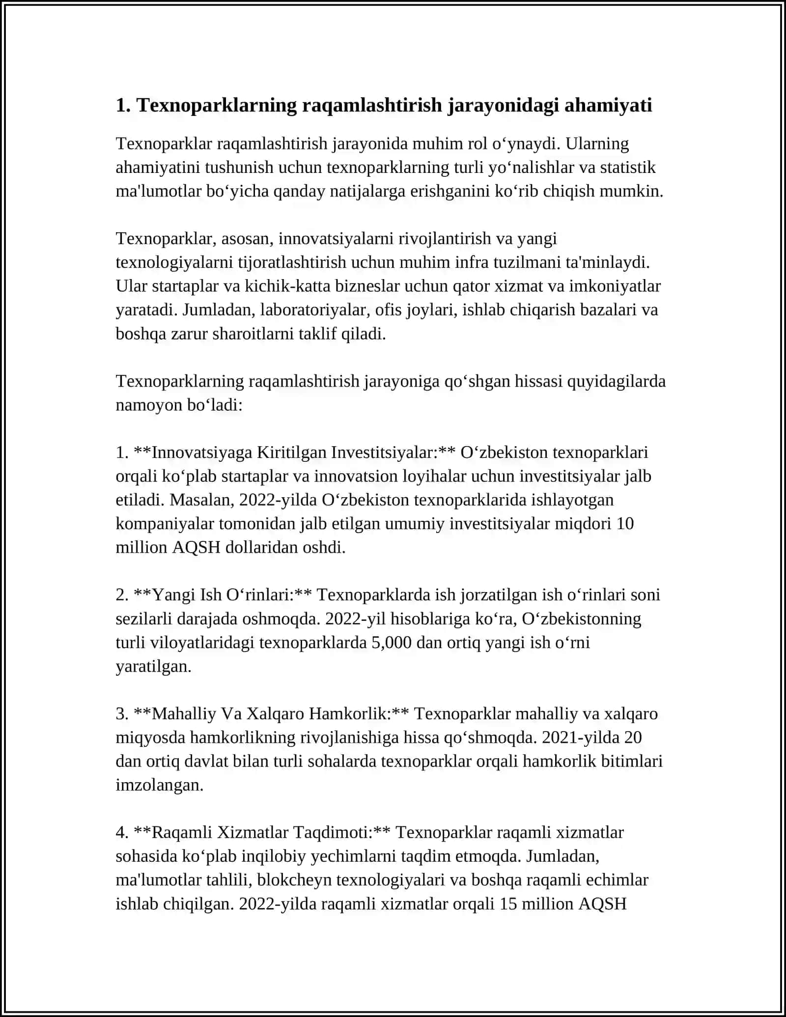 RAQAMLASHTIRISH JARAYONIDA TEXNOPARKLARNI O‘RNI 3
