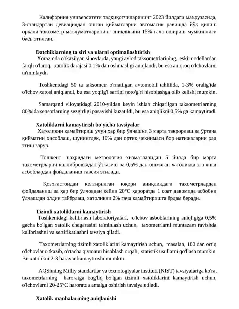 Taxometrlarda asbob xatoligi va uning taʼsirini kamaytirish uslublari 3