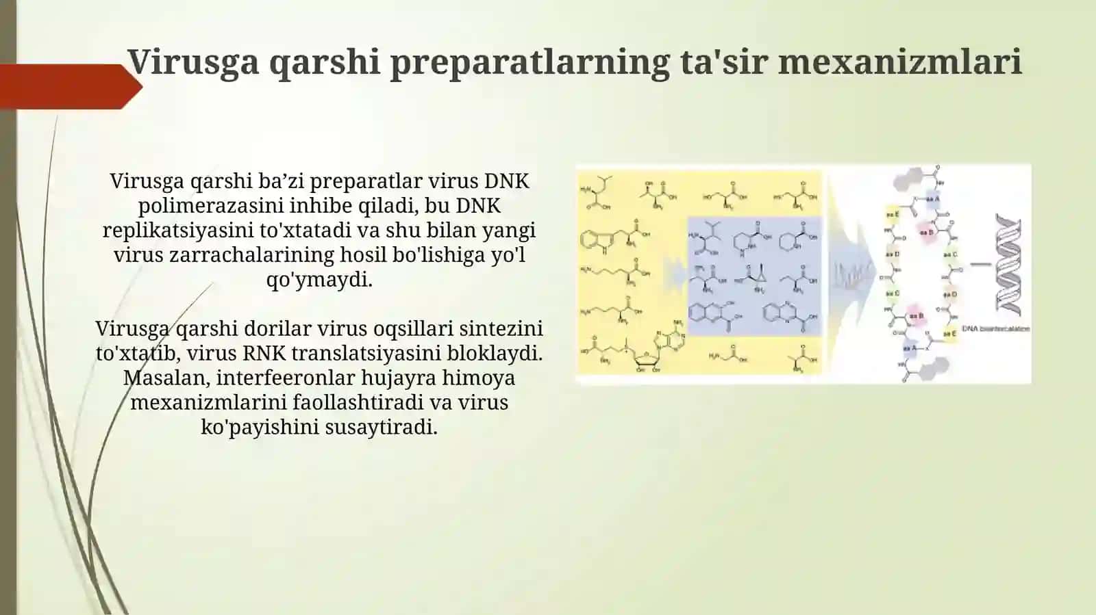 Viruslarga va. o'smalarga qarshi dori vositalarni ta'sir mexanizmi 3