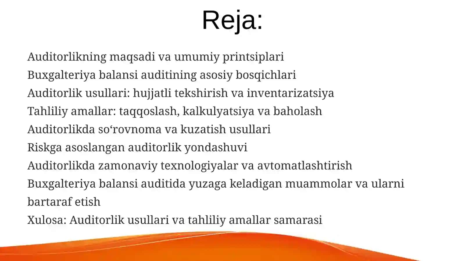 Buxgalteriya balansi auditiga qo‘llaniladigan auditorlik usullari va tahliliy amallari 3