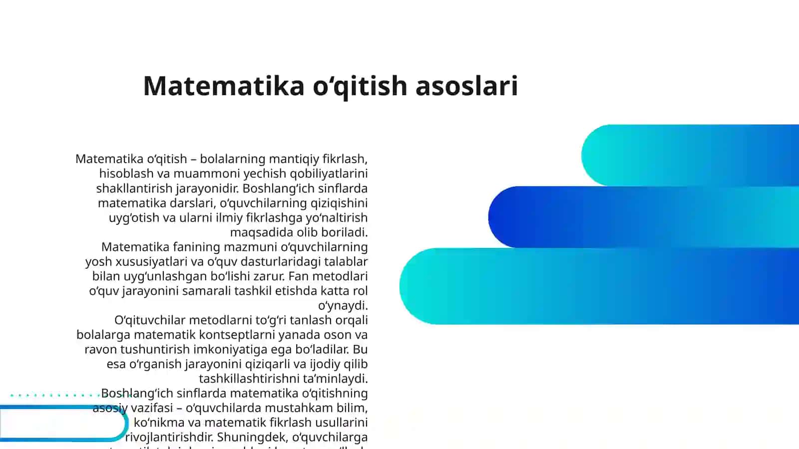 BOSHLANGʻICH SINFLARDA MATEMATIKA OʻQITISH METODLARI 3
