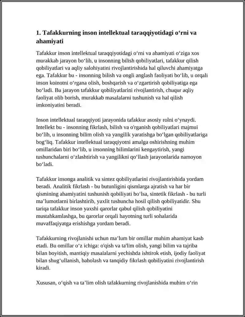 Tafakkur Inson Intellektual Taraqqiyotidagi Oʻrni va Tafakkurni Rivojlanish Xususiyatlari 3