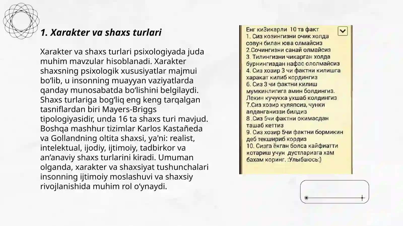 Xarakter va shaxs 3