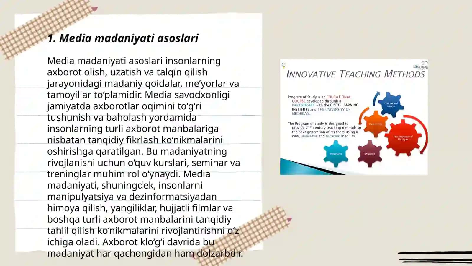 Media madaniyati va innovatsion pedagogik texnologiyalar 3