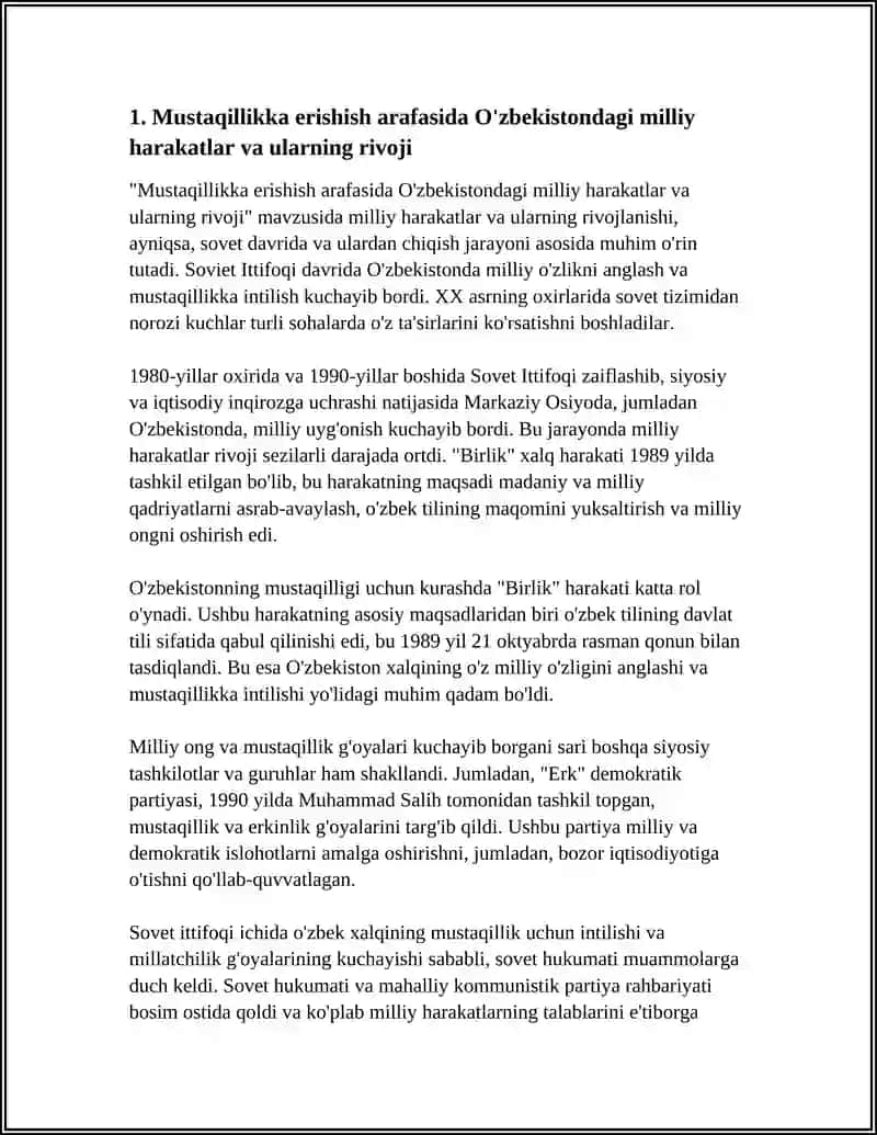 MUSTAQILLIKKA ERISHISH ARAFASIDA O'ZBEKISTONDAGI IJTIMOIY SIYOSIY JARAYONLAR 3