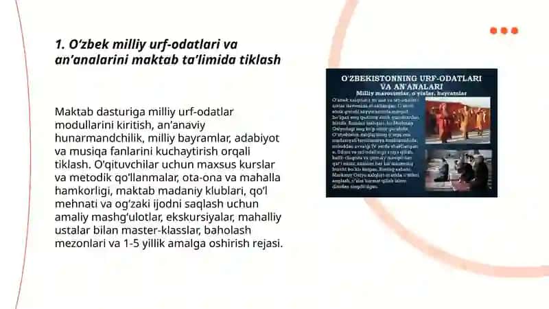 Oʻzbek milliy urf-odatlari va anʼanalarini maktab taʼlimida tiklash 3