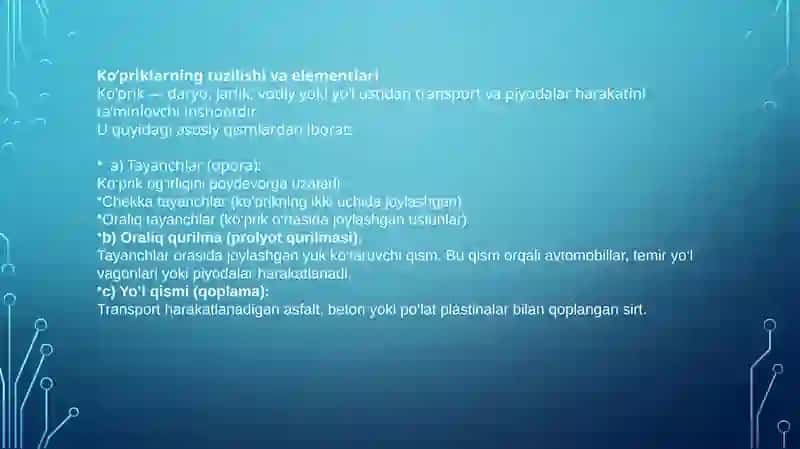 kopriklar va yol otkazgichlar 3