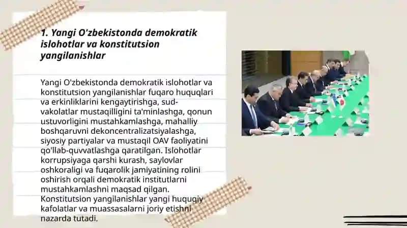 Yangi O'zbekiston ijtimoiy-siyosiy,iqtisodiy va madaniy hayotda 3