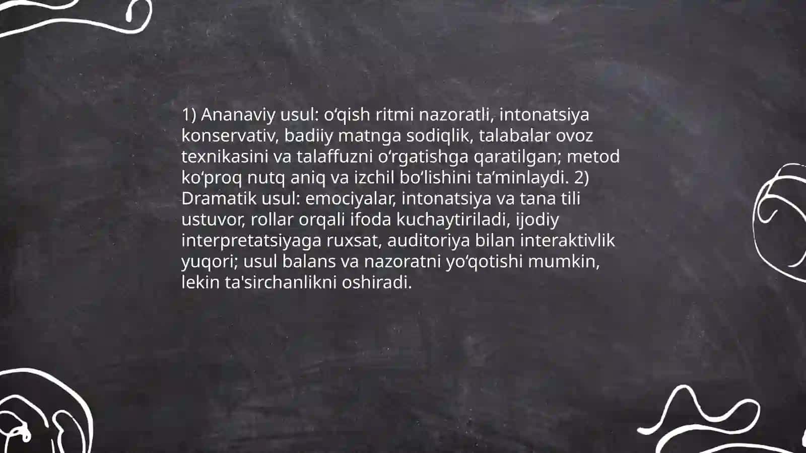 Ifodali oqishning turli usullarini solishtiruvchi jadval tuzish 3