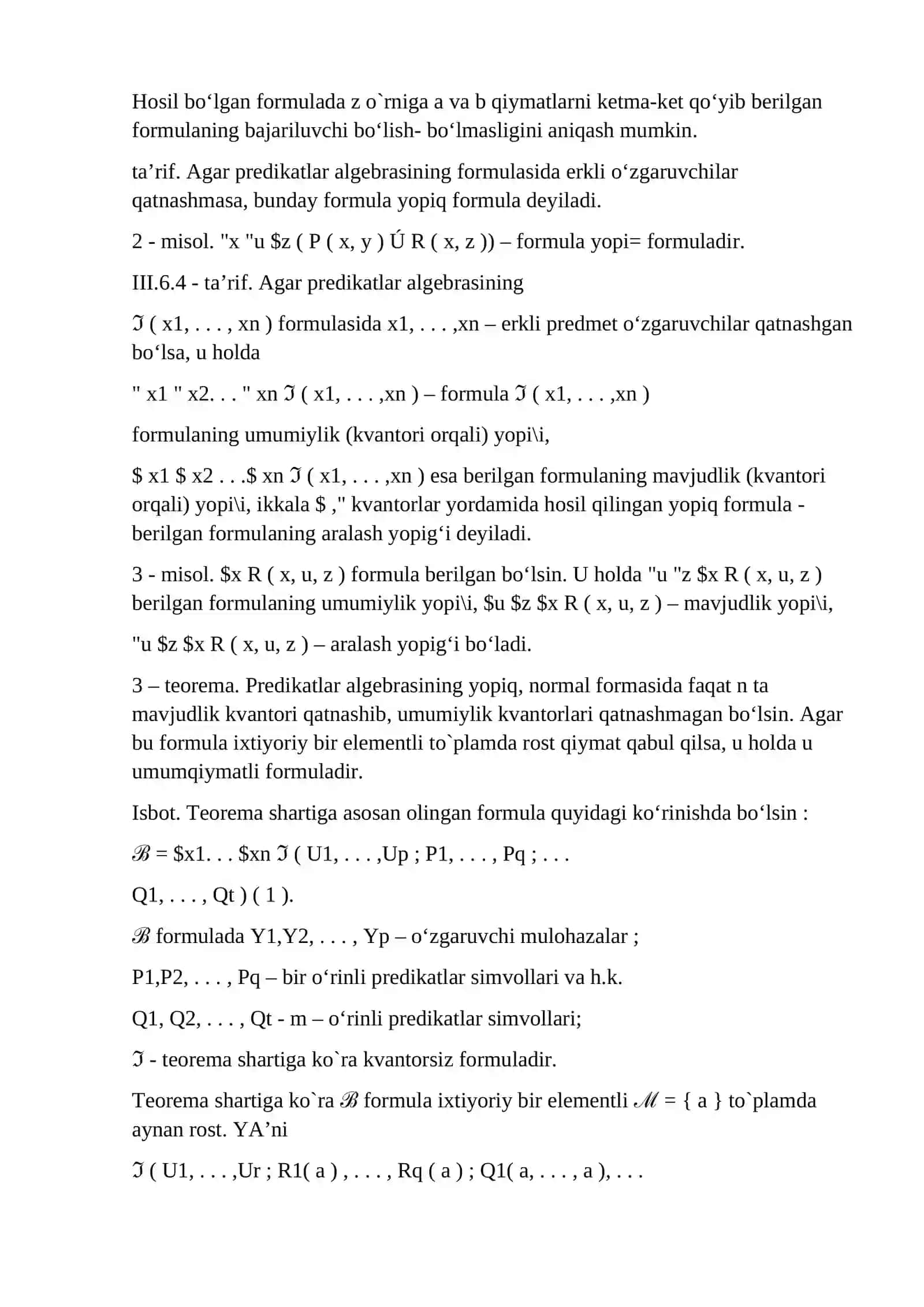 Predikatlar algebrasida yechish muammosi 3