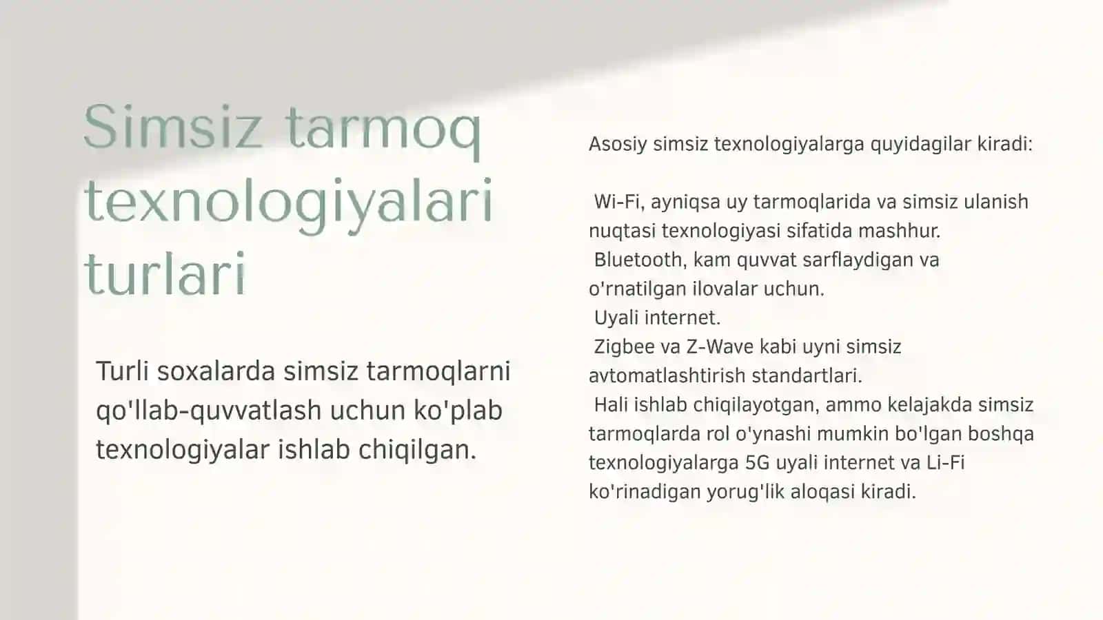 SIMSIZ TARMOQ TEXNOLOGIYALARI Wifi texnologiyasi asoslari. 3