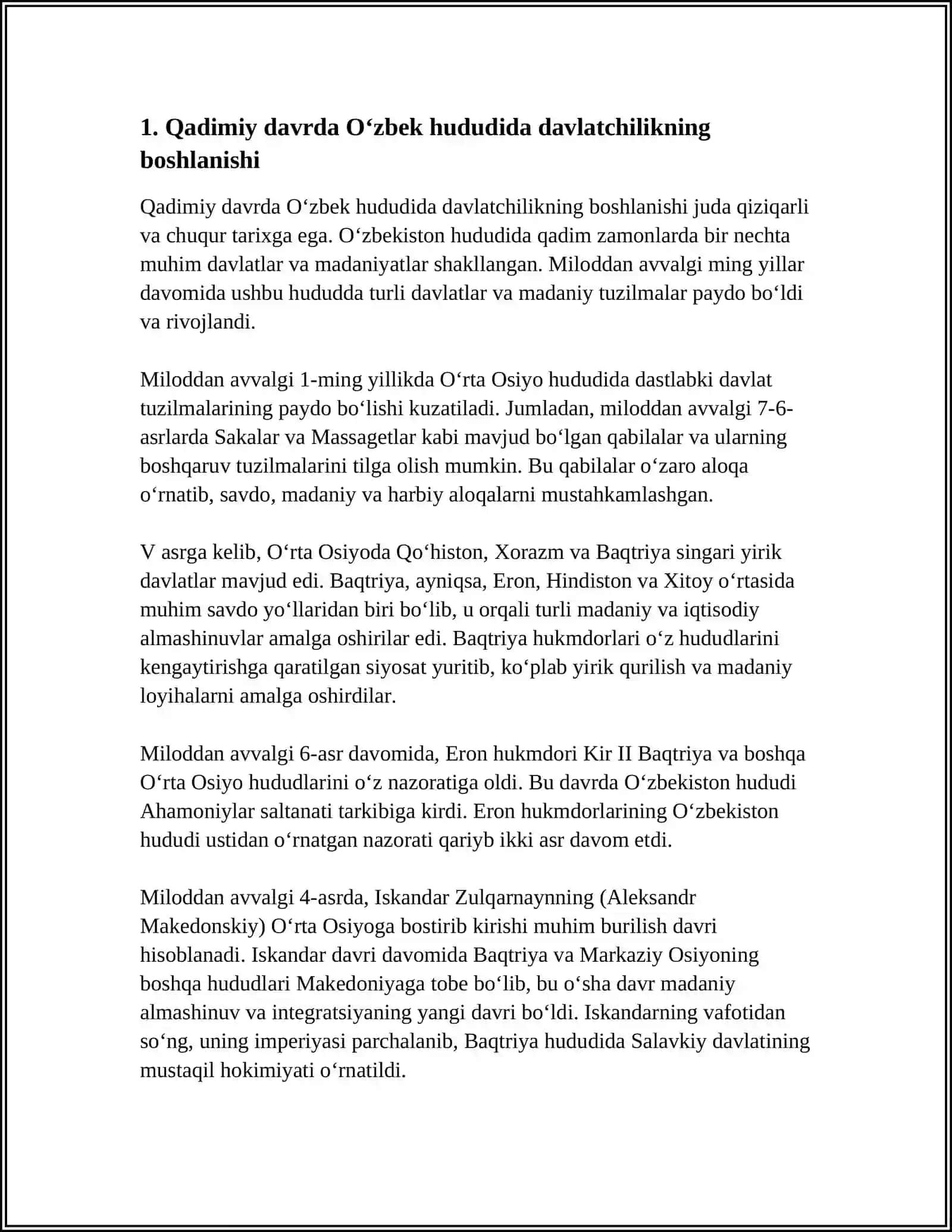 OʻZBEK DAVLATCHILIGINING TARIXIY BOSQICHLARI 3