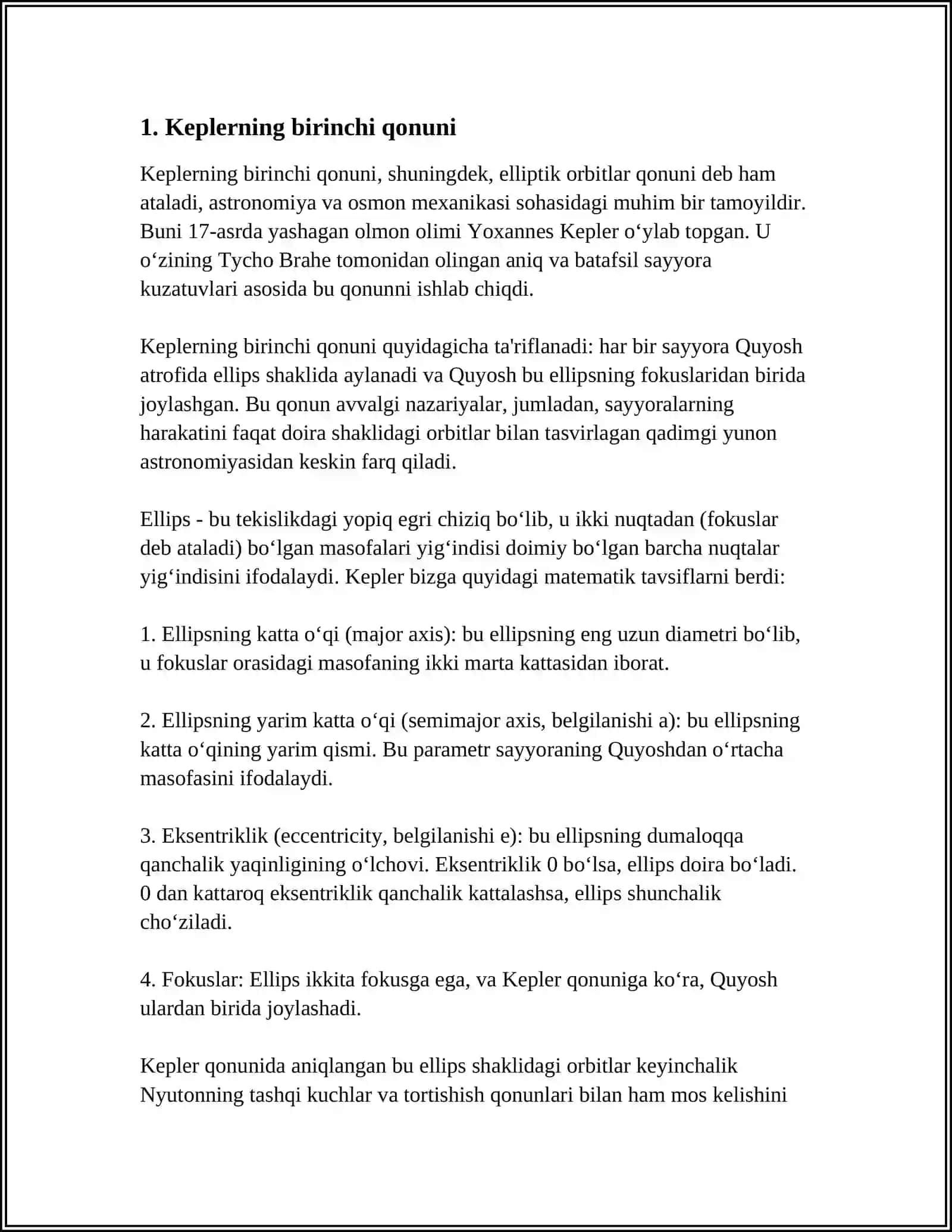 KEPLER QONUNLARI 3