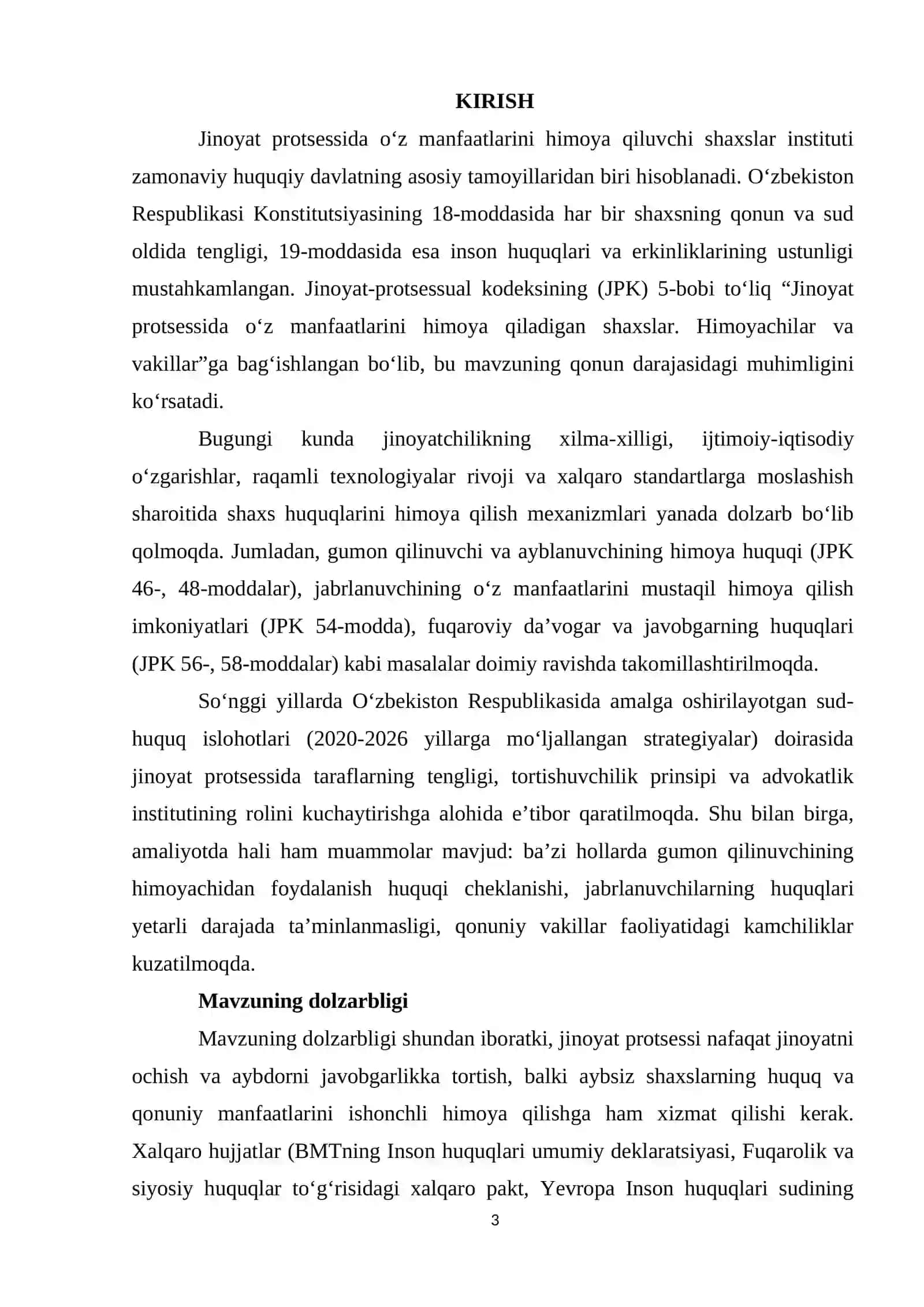 Jinoyat protsessida oʻz manfaatlarini himoya qiluvchi shaxslar 3