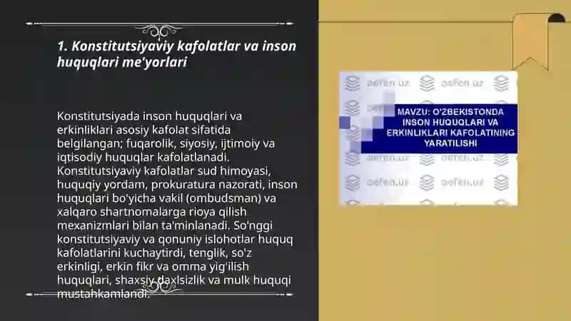 Konstitutsiyaviy kafolatlar va inson huquqlari me'yorlari 3