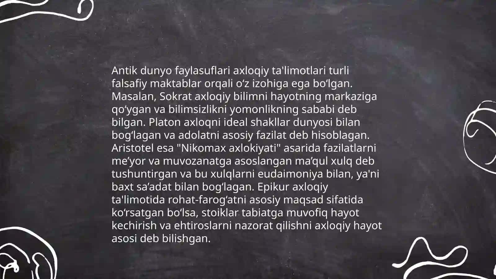 Antik dunyo faylasuflari axloqiy ta'limotlari 3
