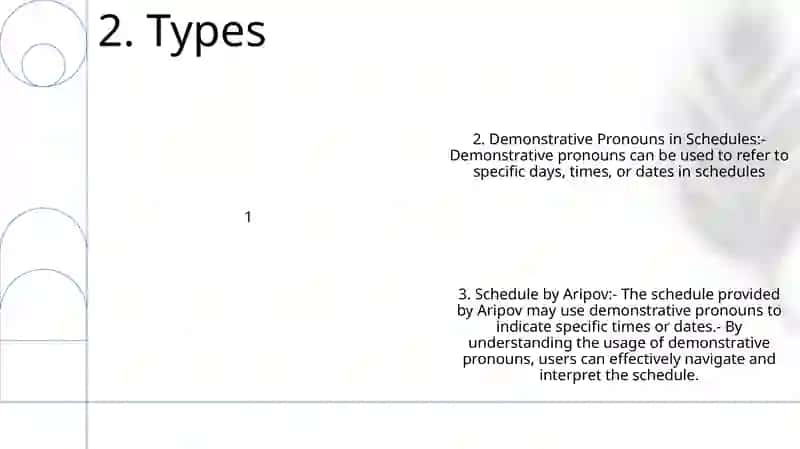 Demonstrative Pronouns Schedules 3