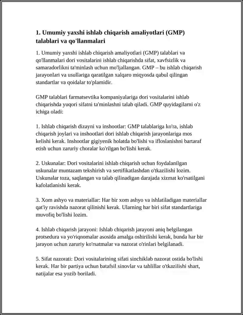 DORI VOSITALARINI ISHLAB CHIQARISHDA QO'LLANILADIGAN ME'YORIY HUJJATLAR 3