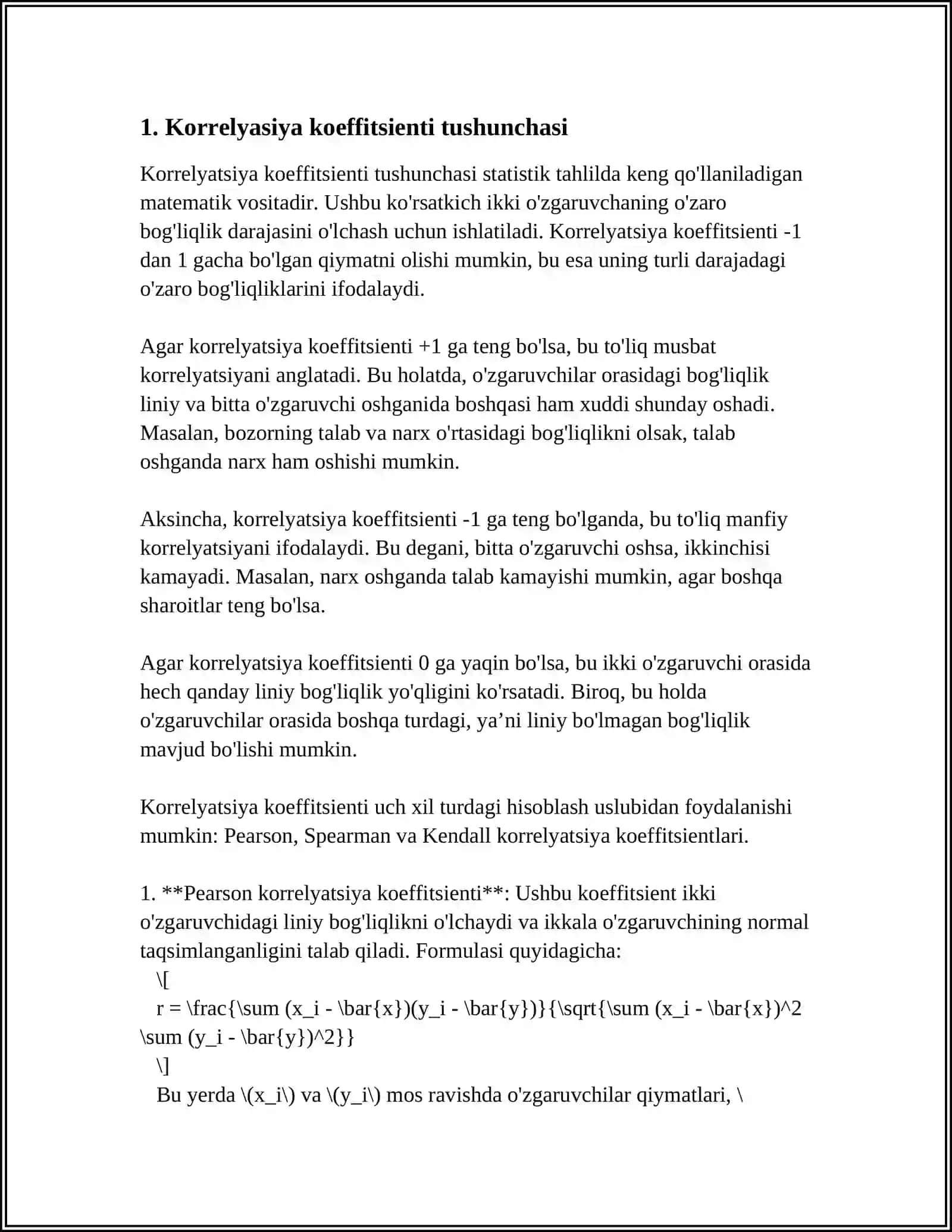 KORRELYASIYA KOEFFITSINETNI AMALDA QOʻLLANILISHI 3