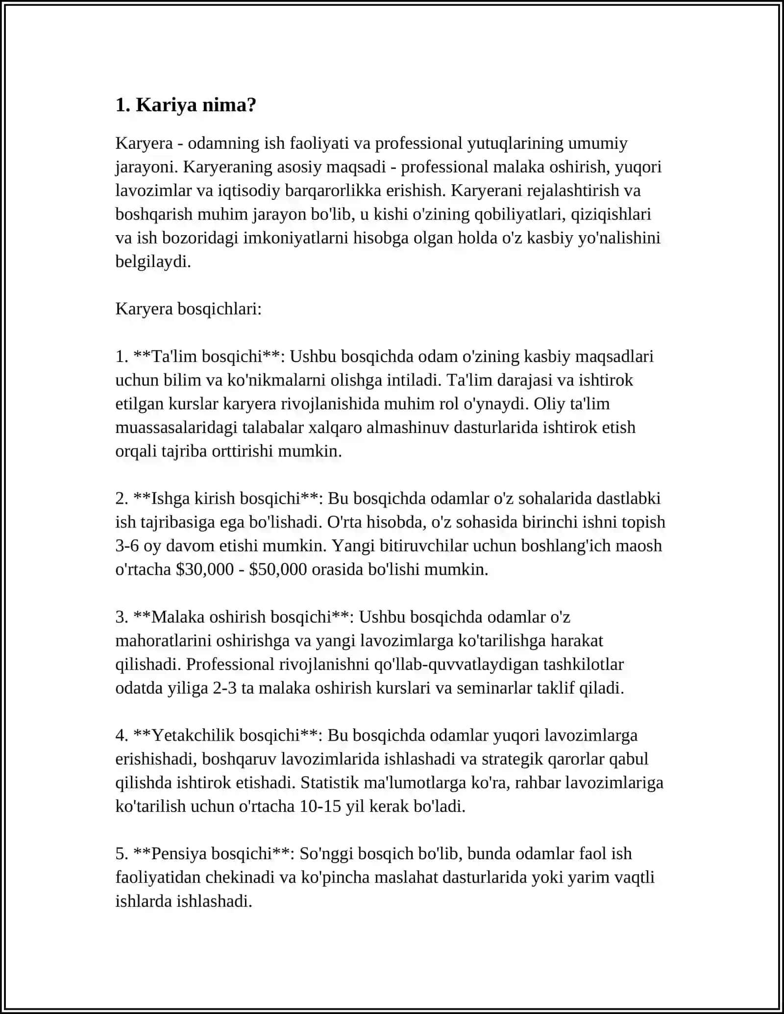 KARIYES HAQIDA TUSHUNCHA 3