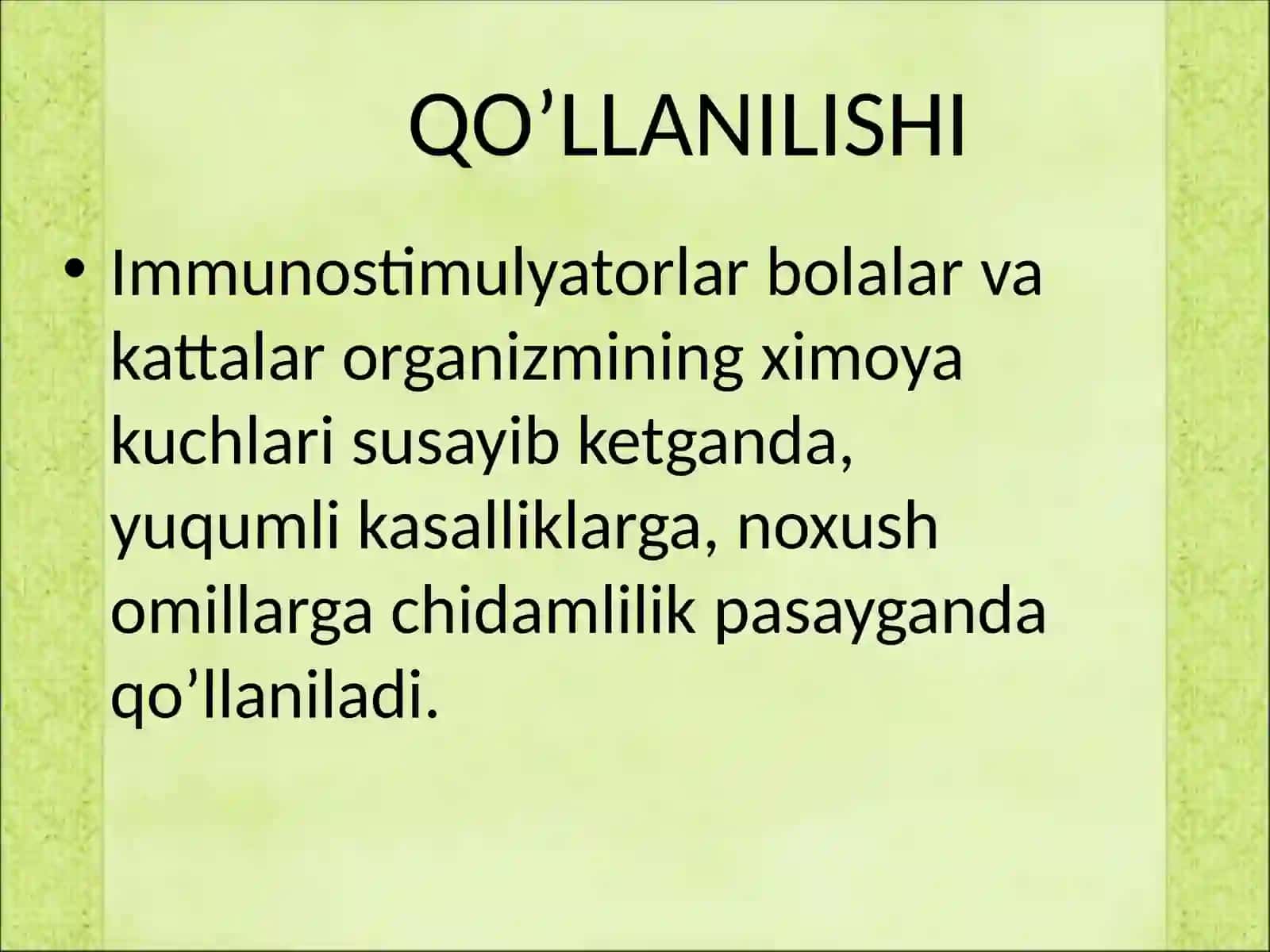 Immunitetga ta’sir etuvchi moddalar. Allergik kasalliklarda qo’llaniladigan moddalar 3