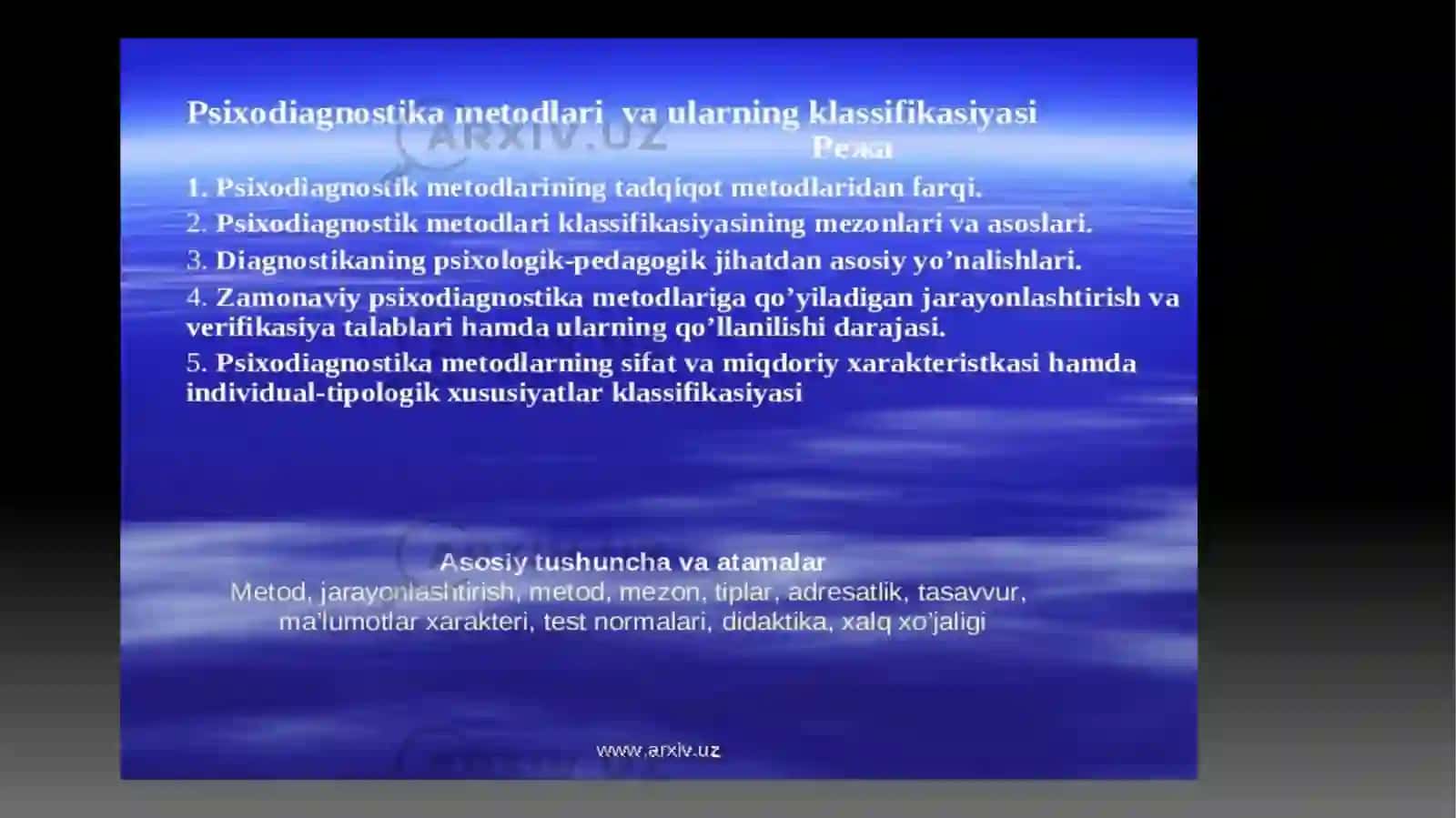 TESTLAR VA BOSHQAPSIXODIAGNOSTIK METODLAR 3