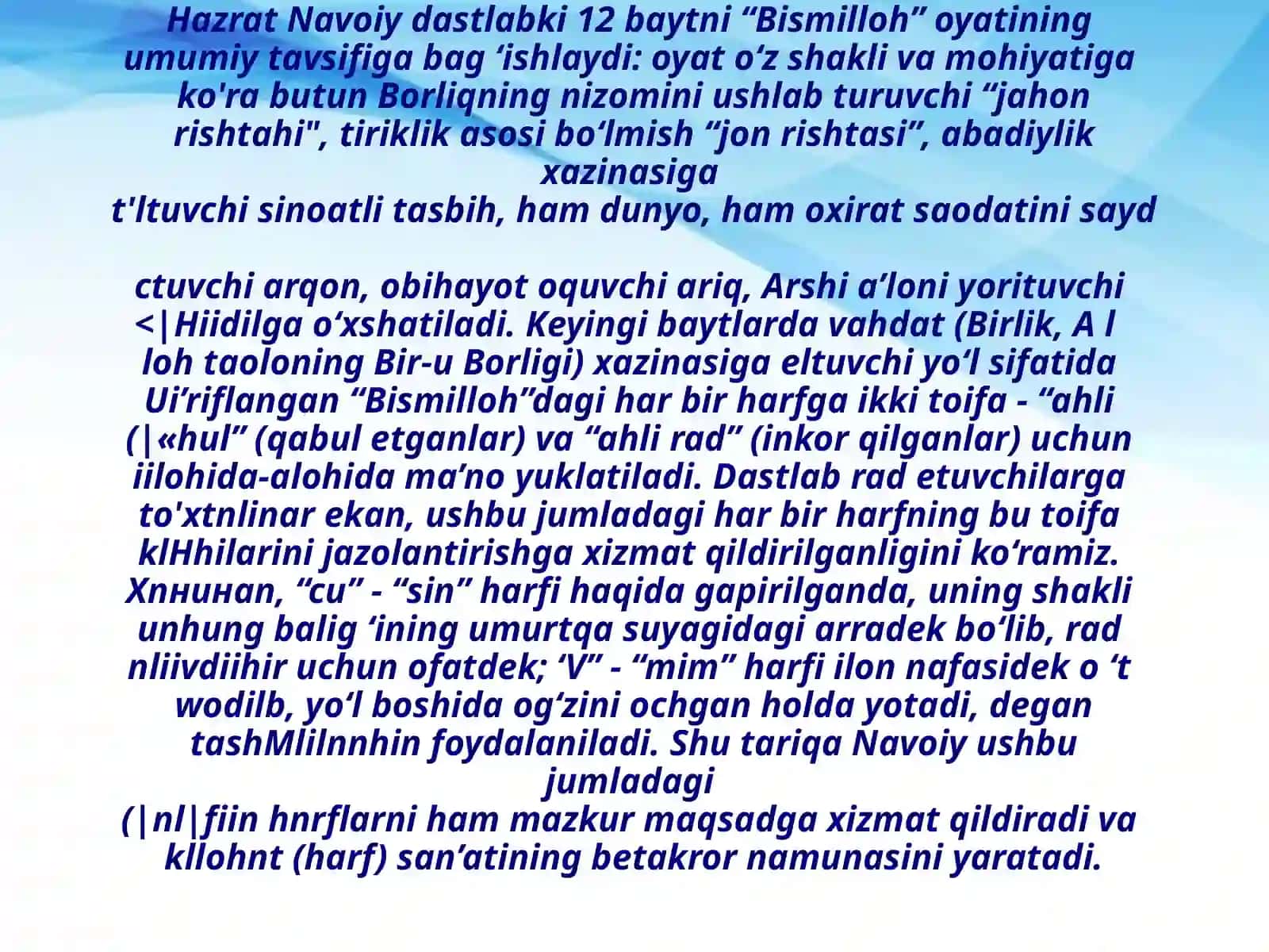 Alisher Navoiyning Hayrat ul- abror dostonida boblar tasnifi 3