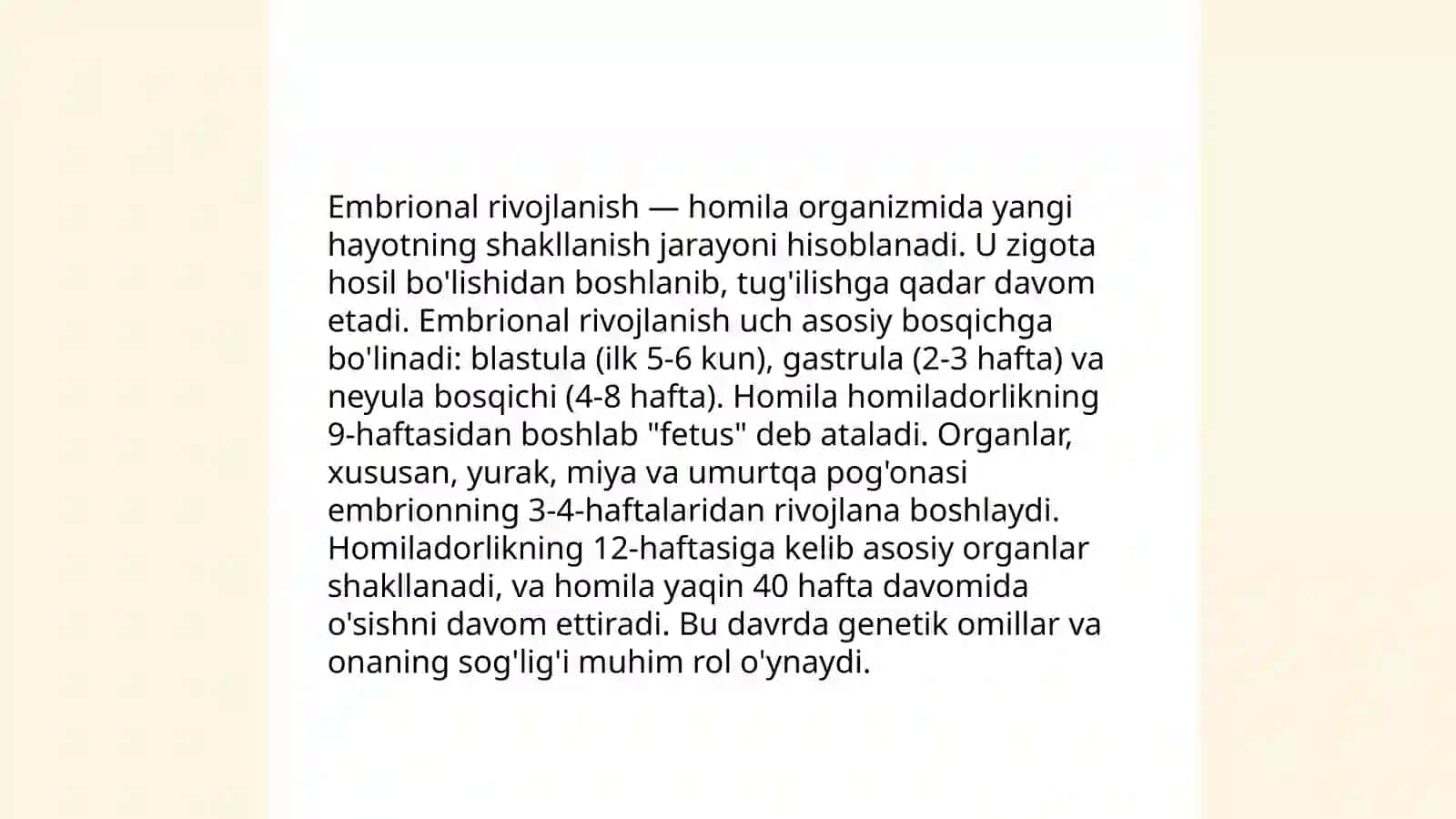 Odam embirogenezning qaltis davri 3