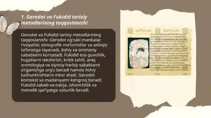 Qadimgi yunoniston tarixini o'rganishda Gerodot va Fukidid asarlarini ahamiyati 3