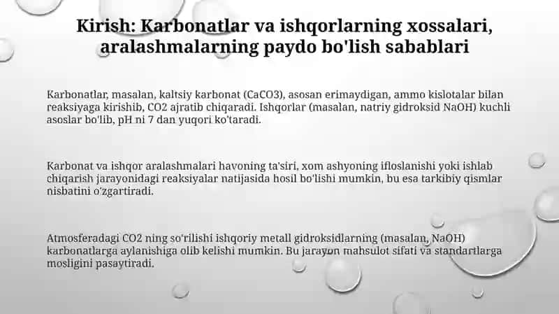Karbonatlar va ishqorlar aralashmasini aniqlash 3