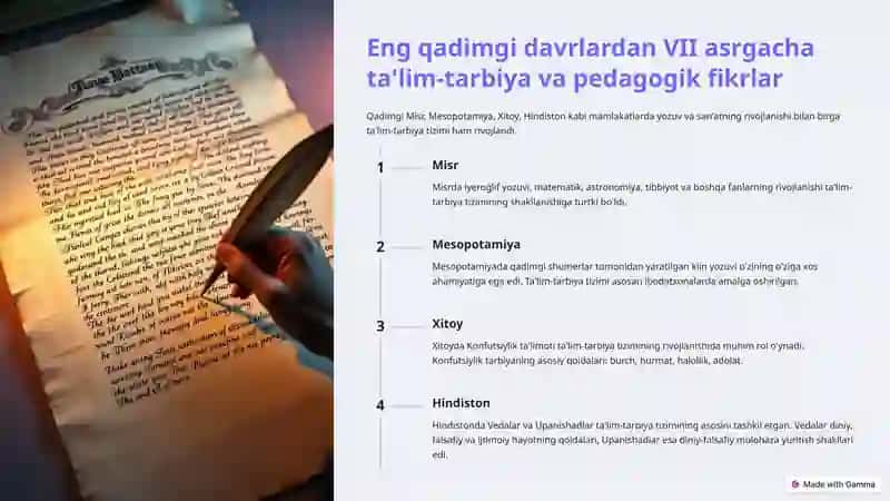 Pedagogika fanining o'rganilishi tarixi va uning taraqqiyoti 3
