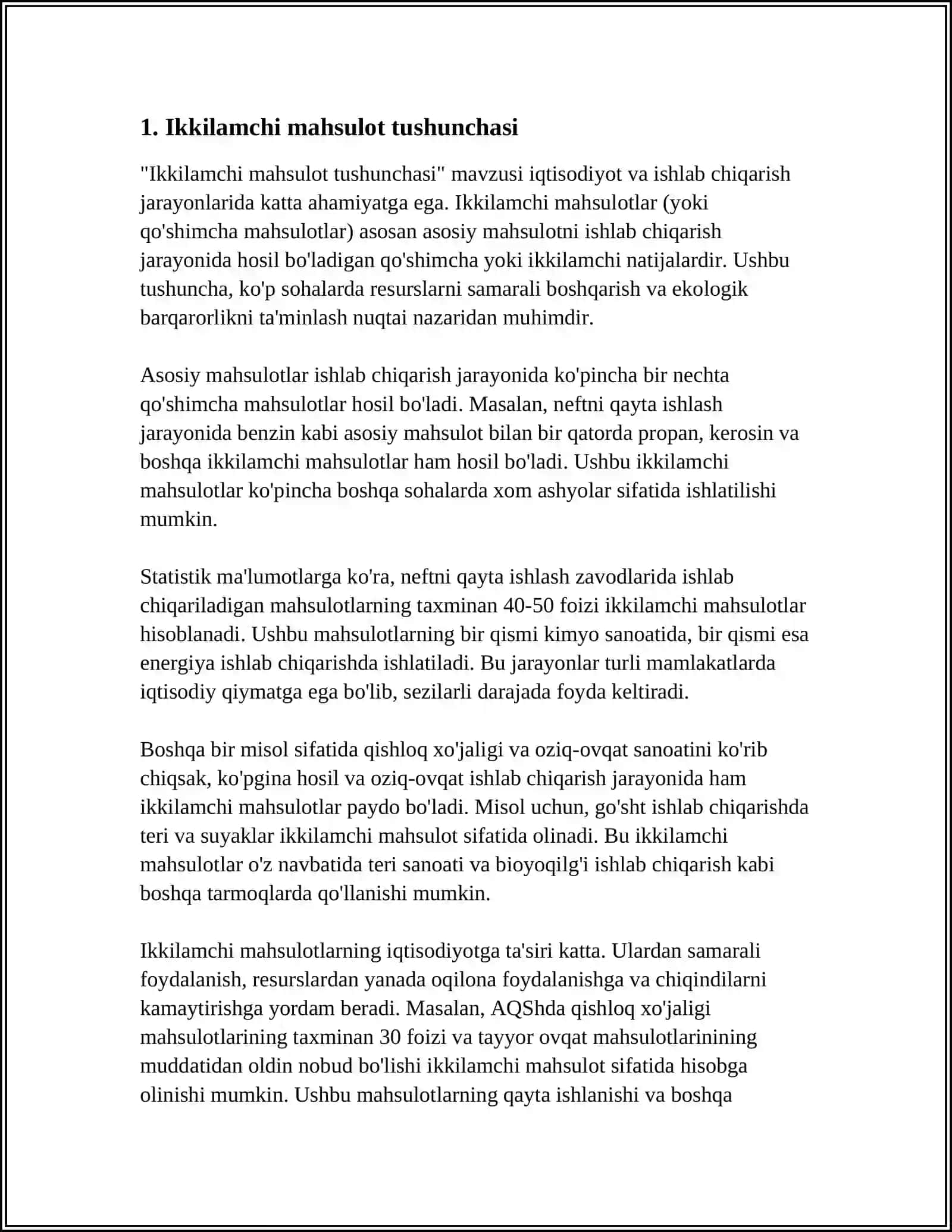 IKKLAMCHI MAHSULOTNI SOTISHDAN OLINGAN YALPI DAROMAD KO'RSATKICHI VA UNI ANIQLASH TARTIBI 3