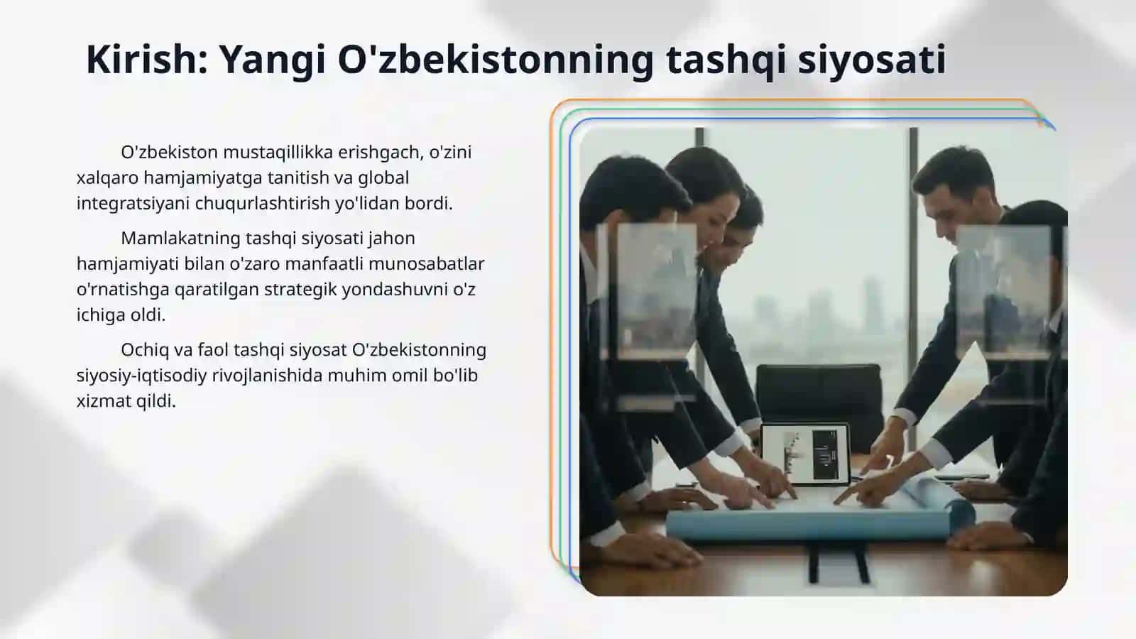 Yevropa va Osiyo mamlakatlarining O'zbekiston bilan hamkorligining boshlanishi 3