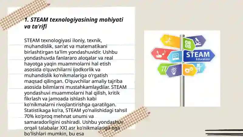 Xalqaro davlatlar ta‘lim-tarbiya jarayonida STEAM texnologiyasidan foydalanish va tahlili 3