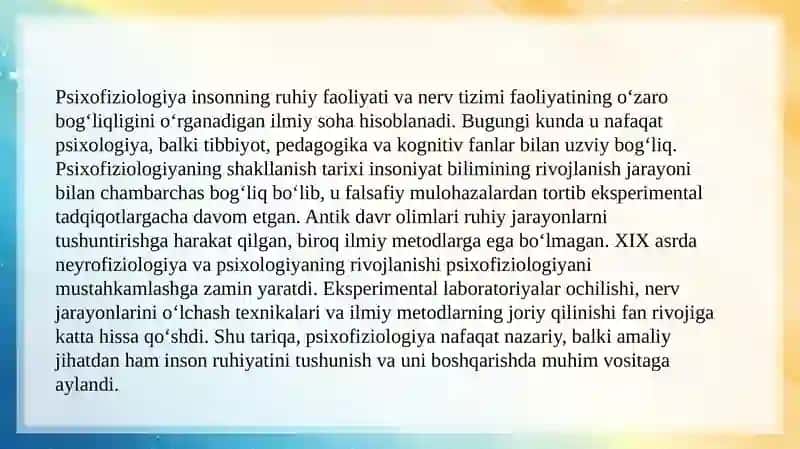 Psixofiziologiyaning shakllanish tarixi va rivojlanish bosqichlari 3