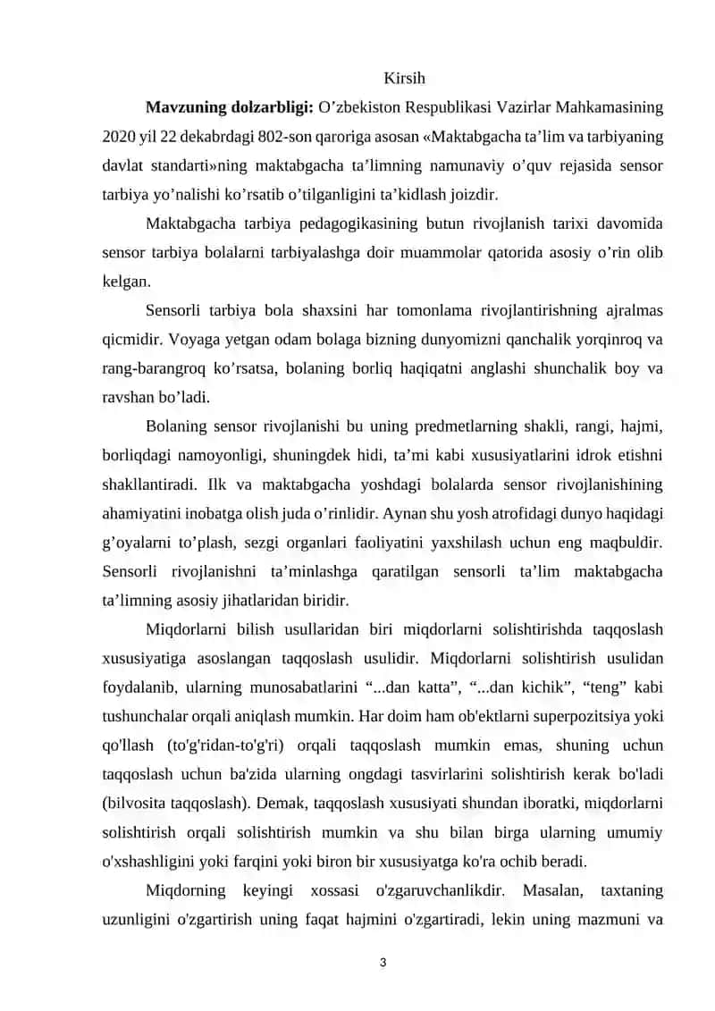 Maktabgacha yoshdagi bolalarda predmetlar o’lchamini idrok qilish va taqqoslashda so’zning roli 3