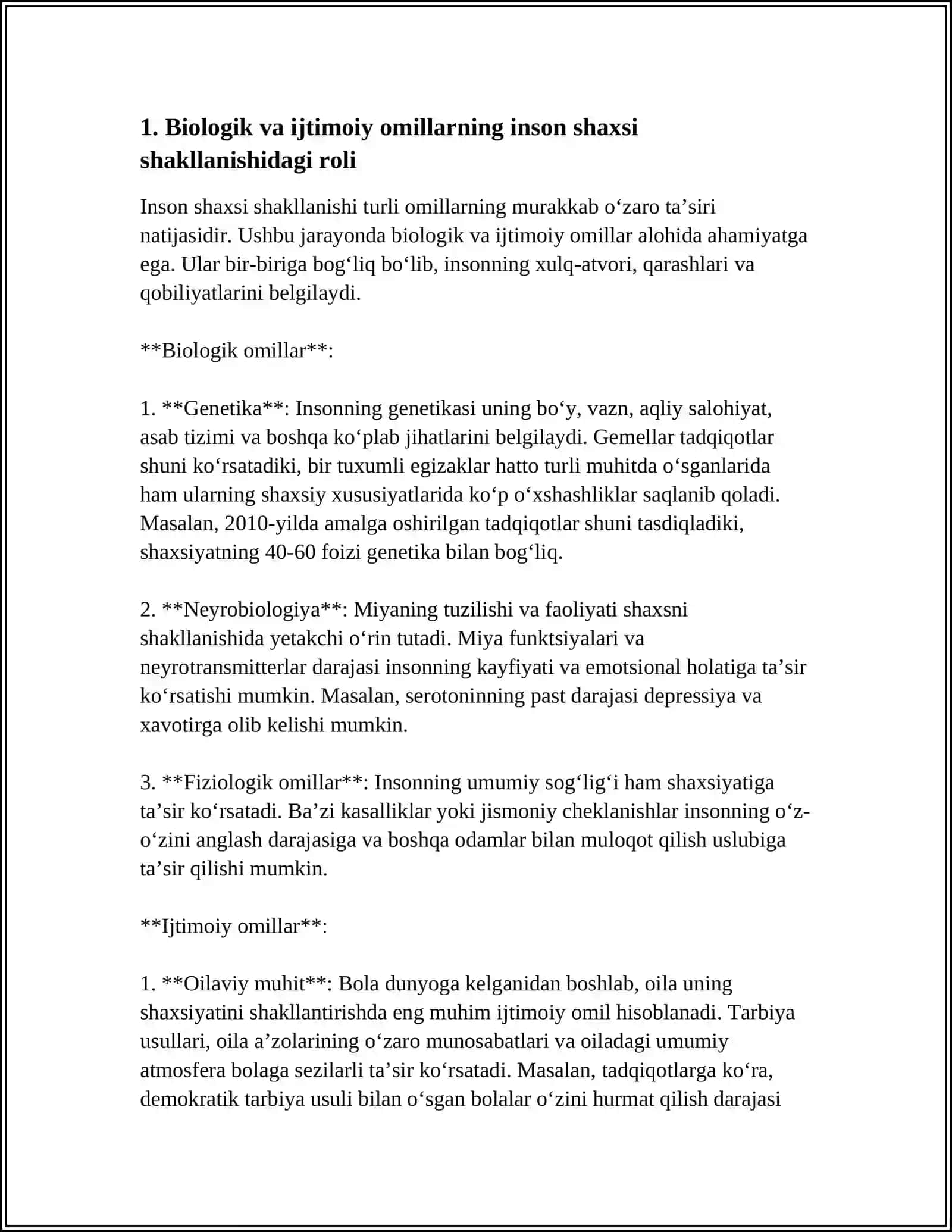 ODAM BIOLOGIK VA IJTIMOIY FAKTOR NATIJASI EKANLIGI 3
