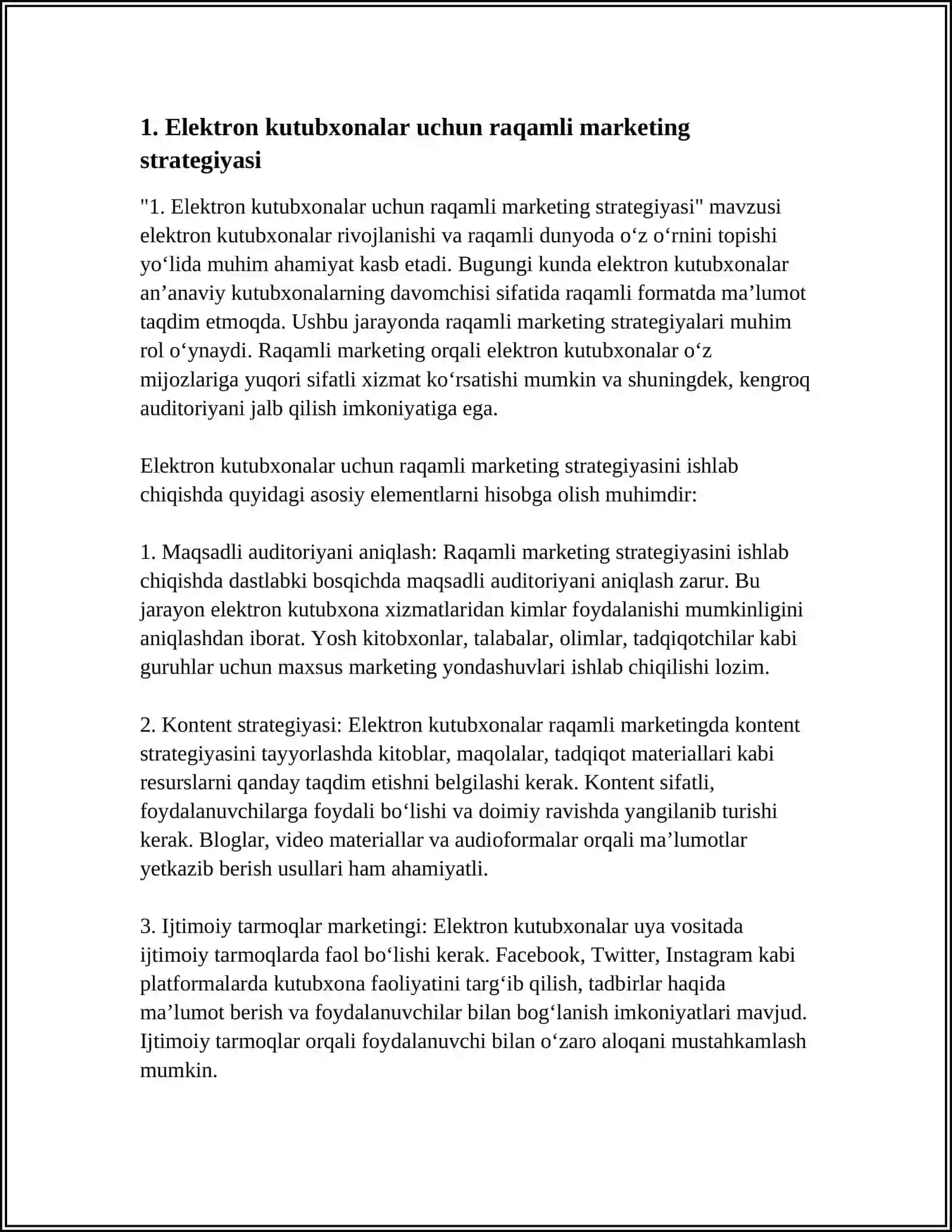 Elektron kutubxonalar uchun raqamli marketing strategiyasi 3