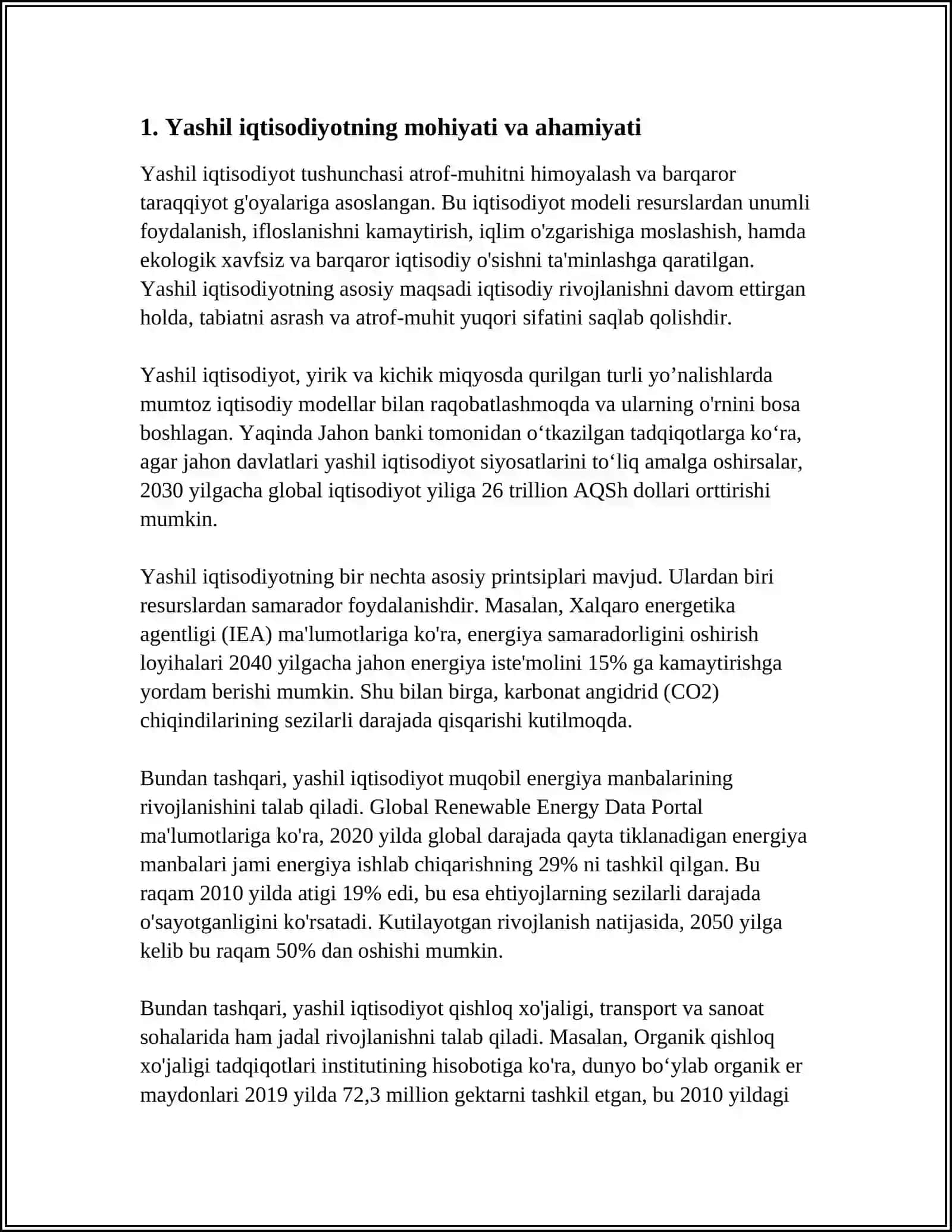GERMANIYANING YASHIL IQTISODIYOTGA O'TISHI 3