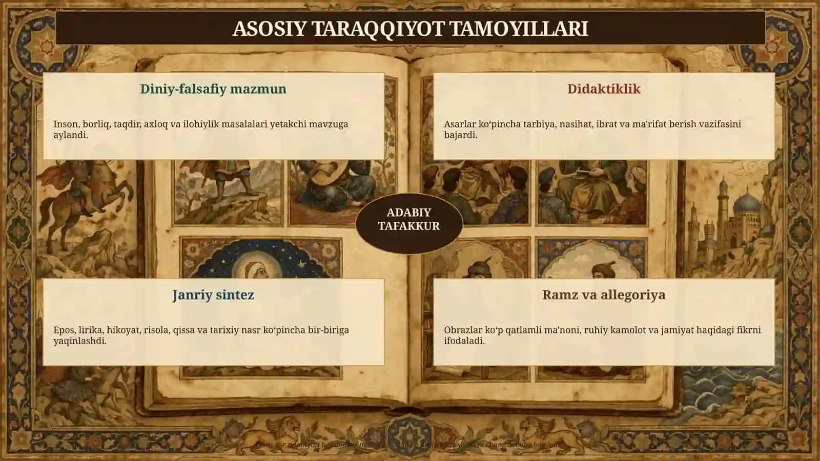 O‘RTA ASRLAR JAHON ADABIYOTI TARIXINING TARAQQIYOT TAMOYILLARI 3