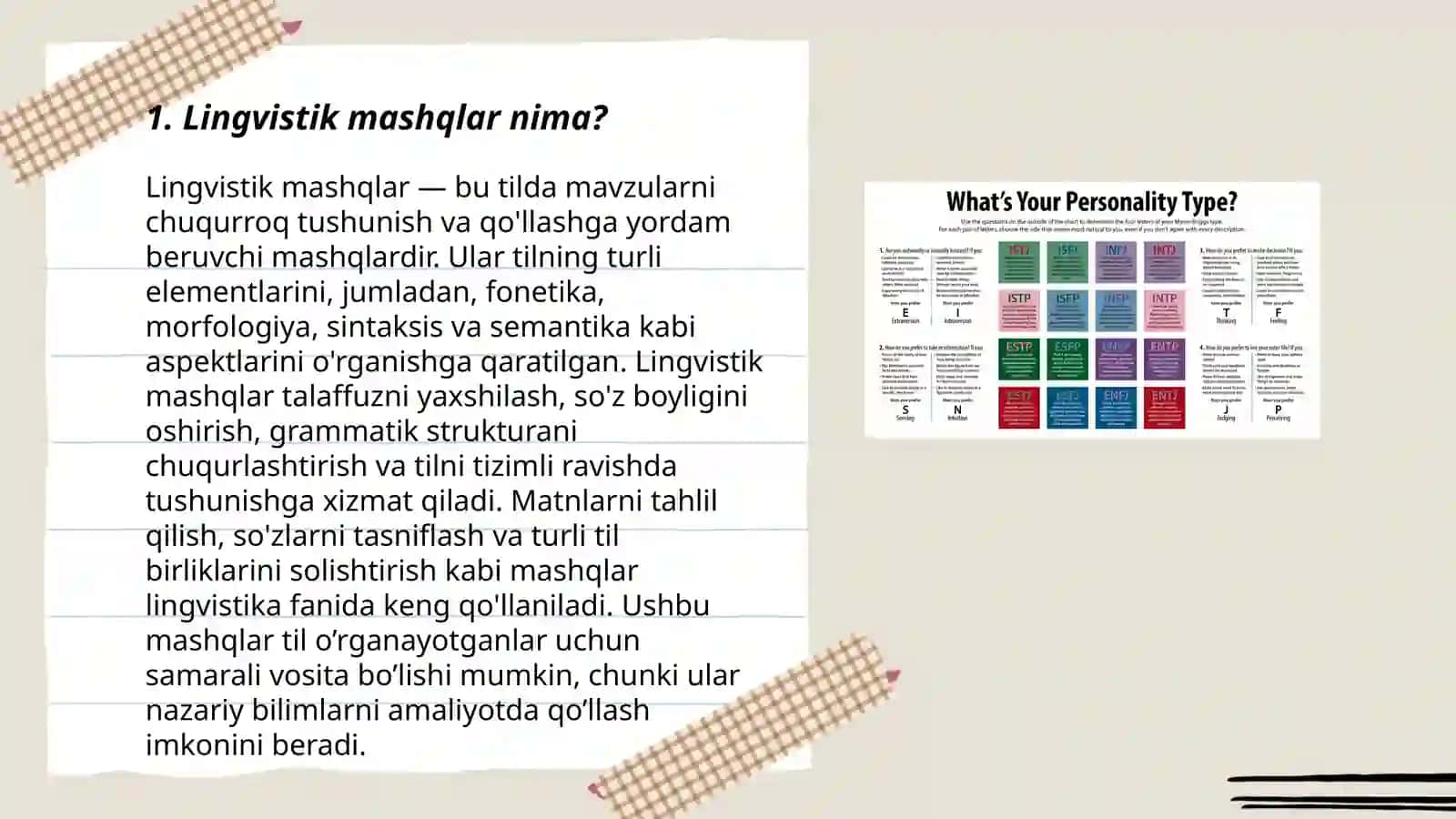 Lingvistik mashqlar va ularning turlari 3
