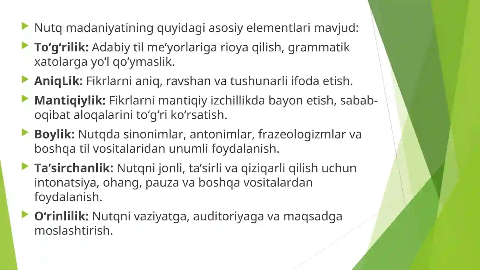 NUTQ MADANIYATI VA ADABIY TIL ME’YORLARI: TALAFFUZ, URG’U, SO’Z QO’LLASH 3