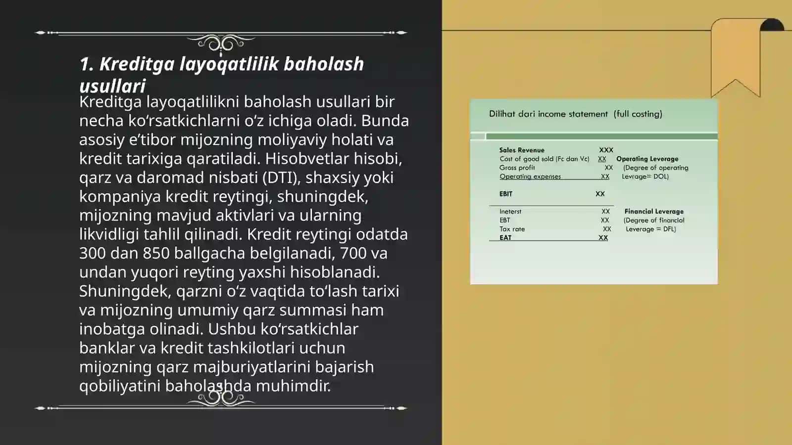Kreditga layoqatlilik va moliyaviy natijalar va rentabellik tahlili 3