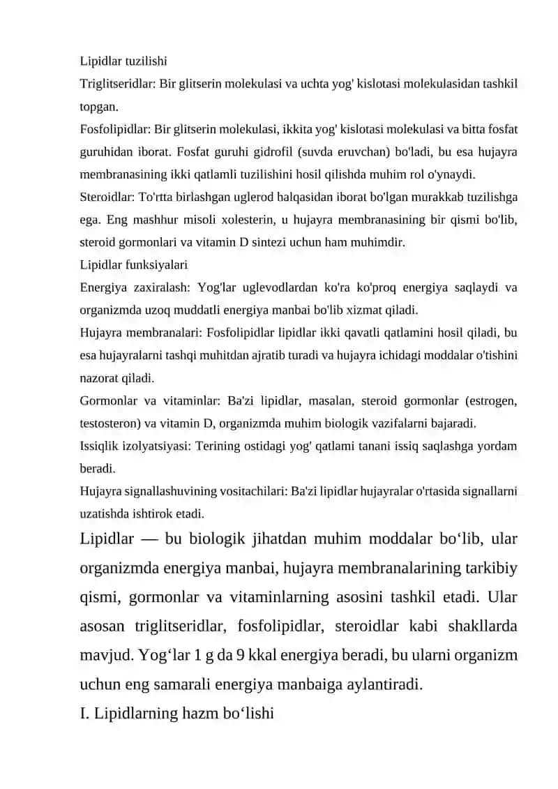 Lipidlar almashinuvi 3
