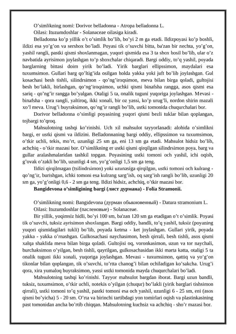 Alkaloidlar bo'lgan o'simliklar 3