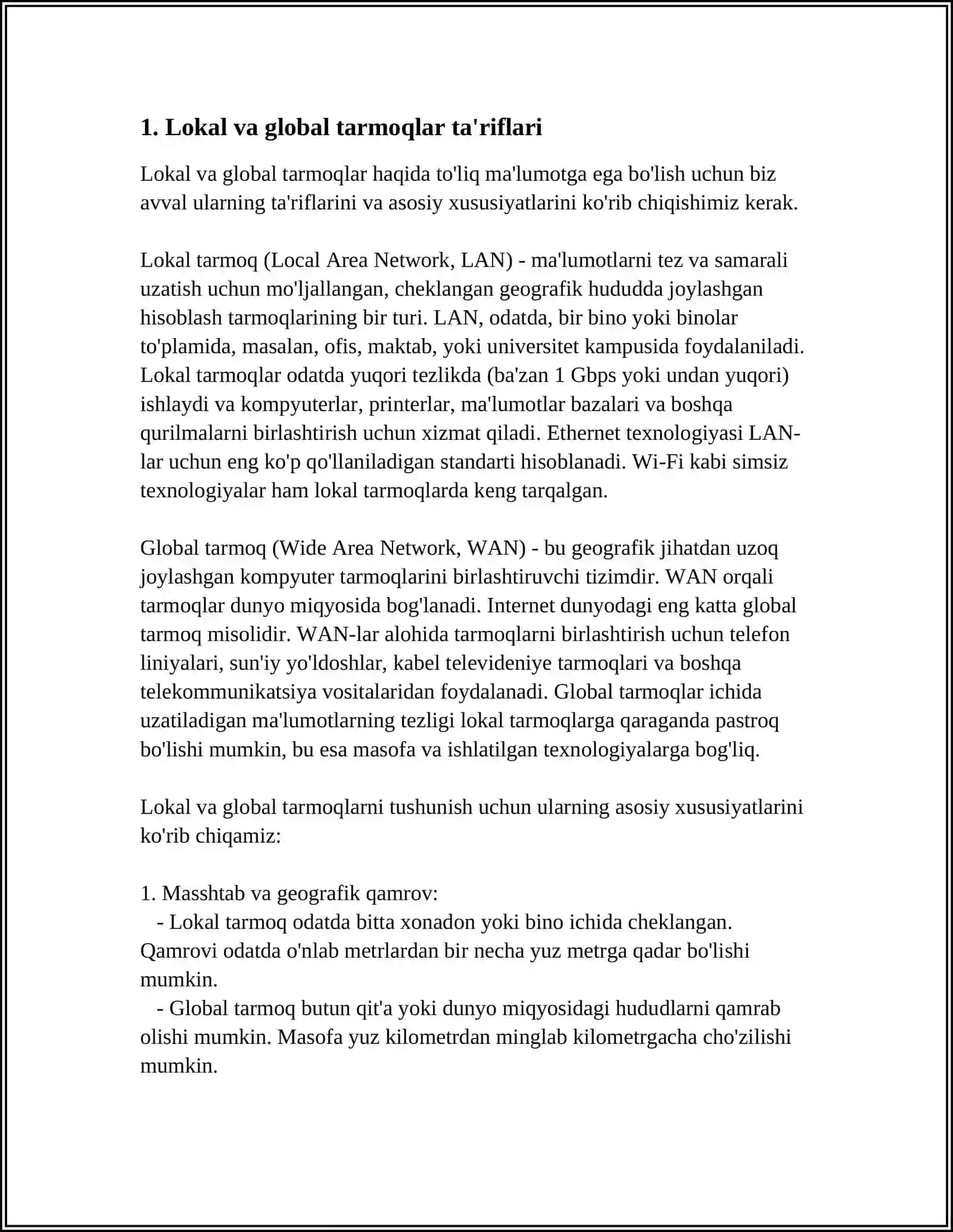 LOKAL VA GLOBAL TARMOQLAR 3