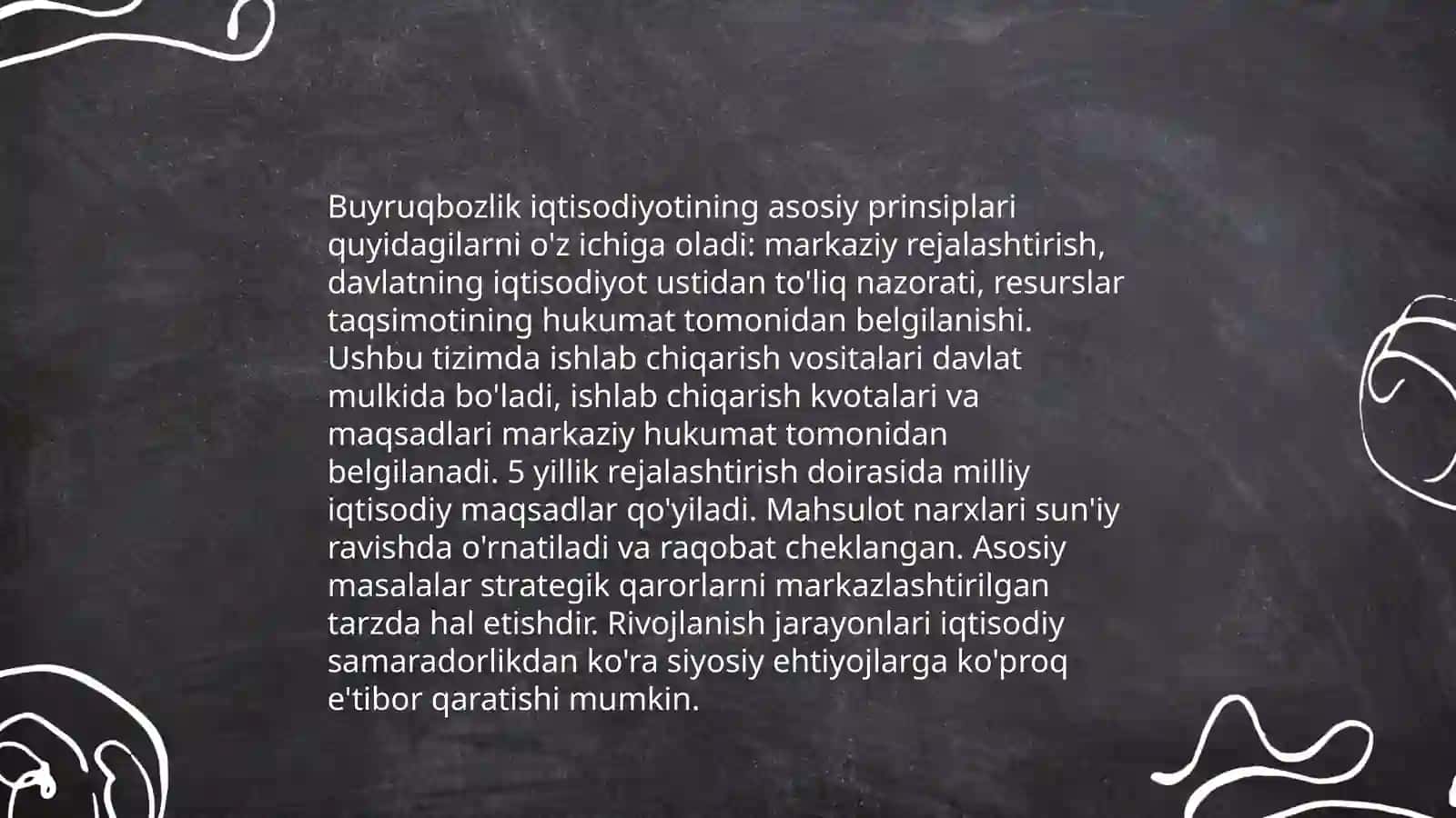 Buyruqbozlik iqtisodiyotining normalari 3
